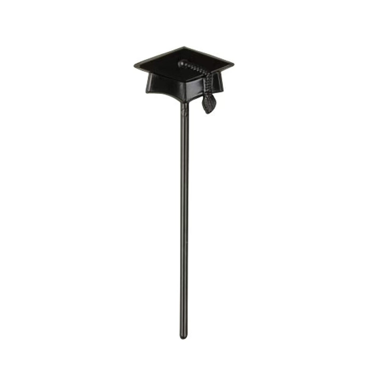 144 Count Graduation Hat Cupcake Picks Party Decorations for Cake Toppers Black Plastic 3 Inch